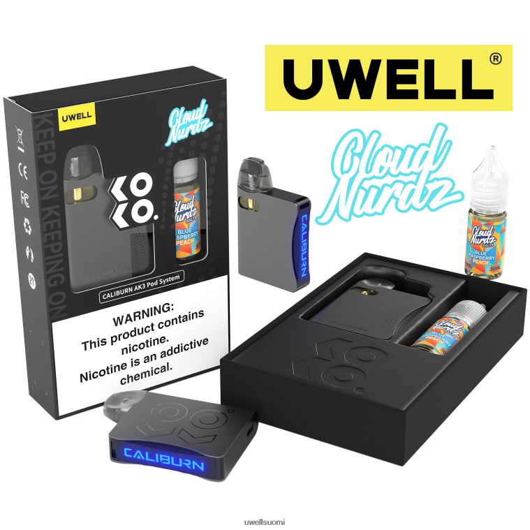 UWELL CALIBURN AK3 sarja + a3s 08 ohm palot (x 2) + isän höyry 10 ml suolaa 50 mg 08ZDH242 crl syaani/flv piparminttu 50 mg UWELL helsinki