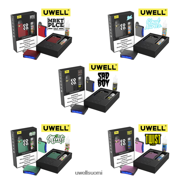 UWELL CALIBURN AK3 sarja + a3s 08 ohm palot (x 2) + isän höyry 10 ml suolaa 50 mg 08ZDH247 crl harmaa/flv sininen vadelma persikka UWELL vape price