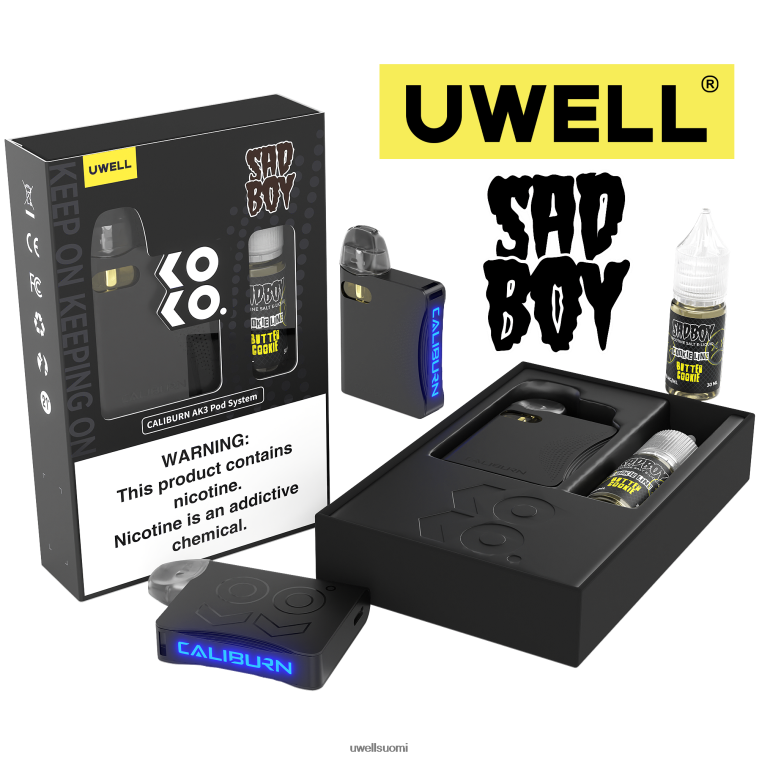 UWELL CALIBURN AK3 sarja + a3s 08 ohm palot (x 2) + isän höyry 10 ml suolaa 50 mg 08ZDH247 crl harmaa/flv sininen vadelma persikka UWELL vape price