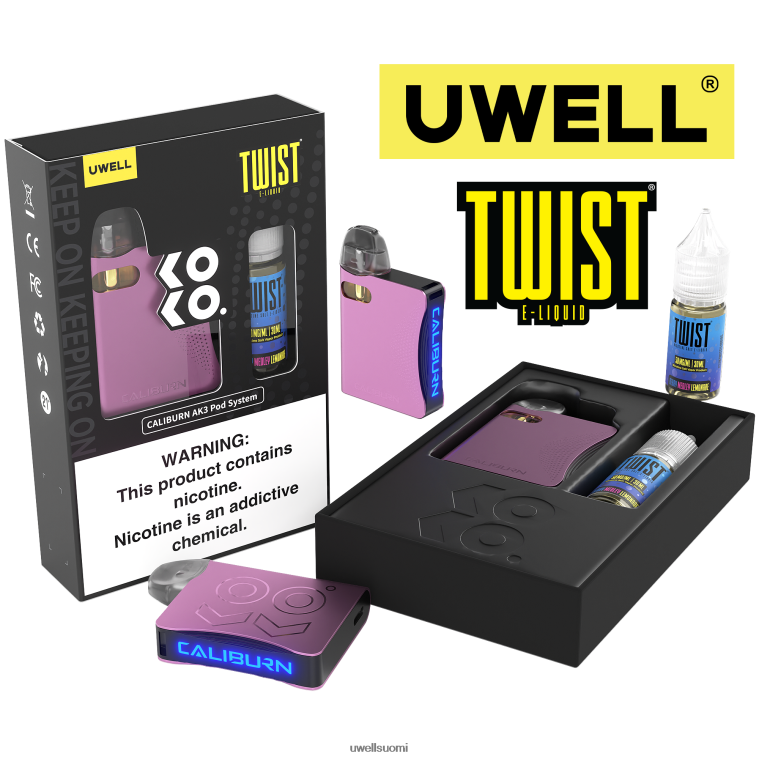 UWELL CALIBURN AK3 sarja + a3s 08 ohm palot (x 2) + isän höyry 10 ml suolaa 50 mg 08ZDH247 crl harmaa/flv sininen vadelma persikka UWELL vape price