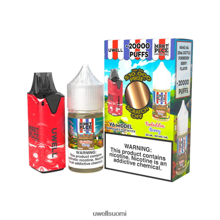 UWELL V6 kertakäyttöinen laite + isän höyry 30ml mehua - kollab nippu 08ZDH208 clr punainen/flv kielletty marja 48mg UWELL flavors