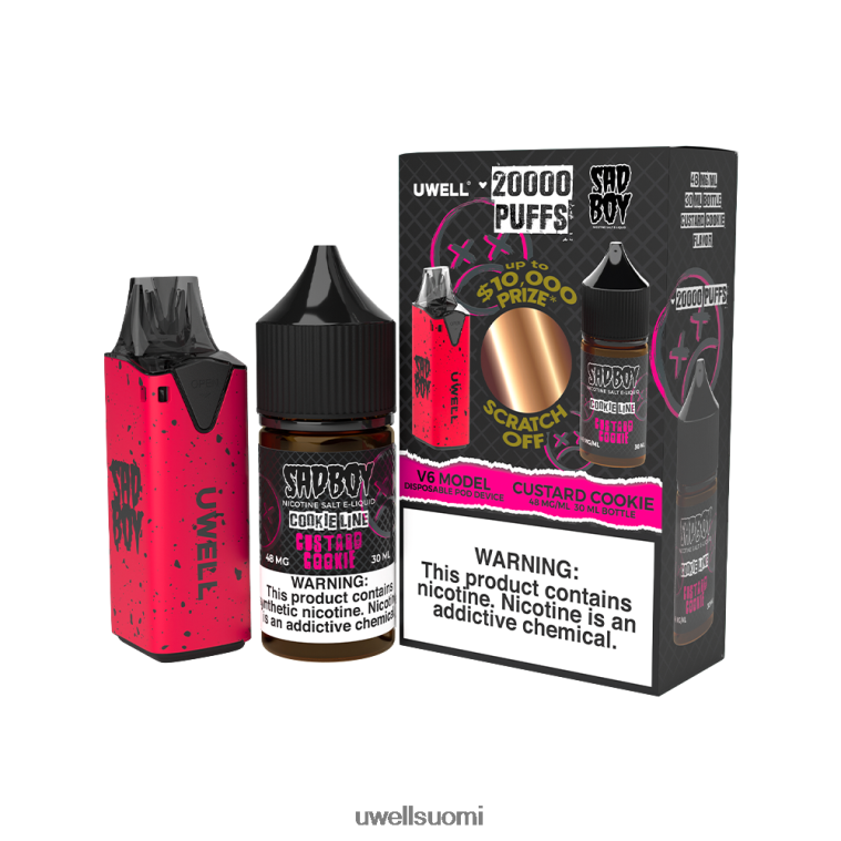 UWELL V6 kertakäyttöinen laite + isän höyry 30ml mehua - kollab nippu 08ZDH213 clr red/flv vaniljakastike 48mg UWELL vape flavours
