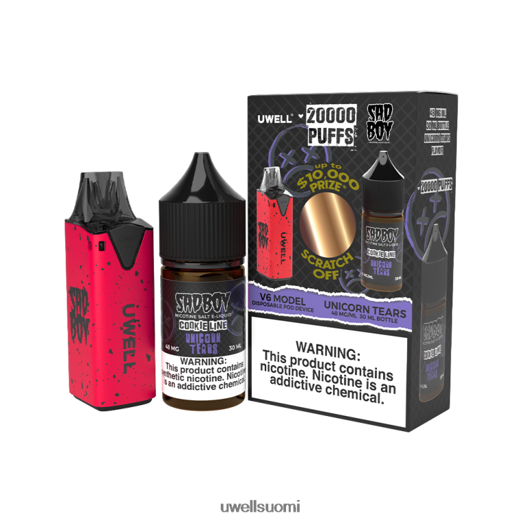 UWELL V6 kertakäyttöinen laite + isän höyry 30ml mehua - kollab nippu 08ZDH214 clr punainen/flv yksisarviskyyneleet 48mg UWELL online shop