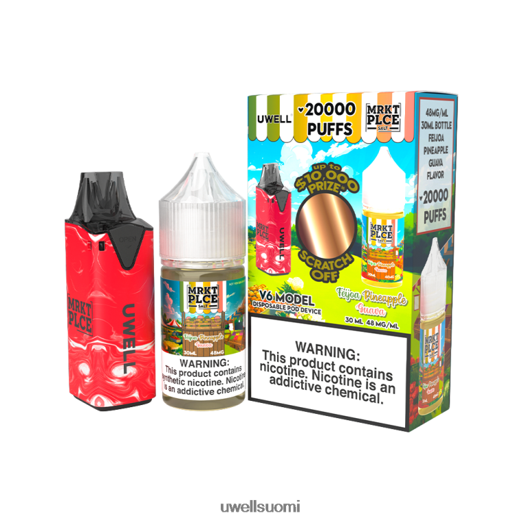 UWELL V6 kertakäyttöinen laite + isän höyry 30ml mehua - kollab nippu 08ZDH214 clr punainen/flv yksisarviskyyneleet 48mg UWELL online shop