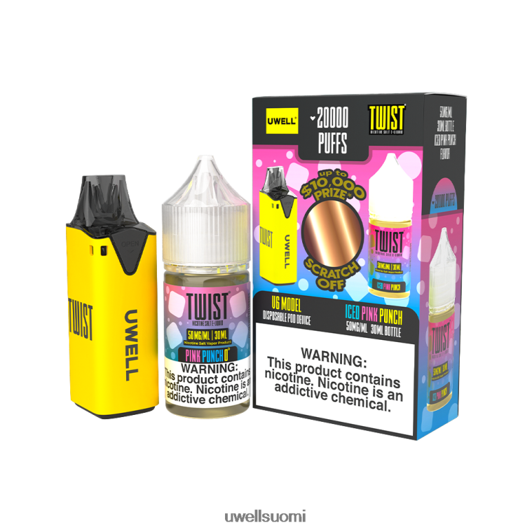 clr: keltainen/flv: iced pink punch 50mg