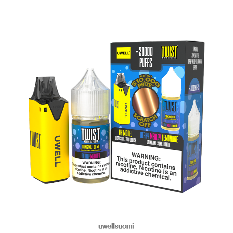 UWELL V6 kertakäyttöinen laite + isän höyry 30ml mehua - kollab nippu 08ZDH216 clr keltainen/flv marjasekoituslimonadi 50mg UWELL vape for sale
