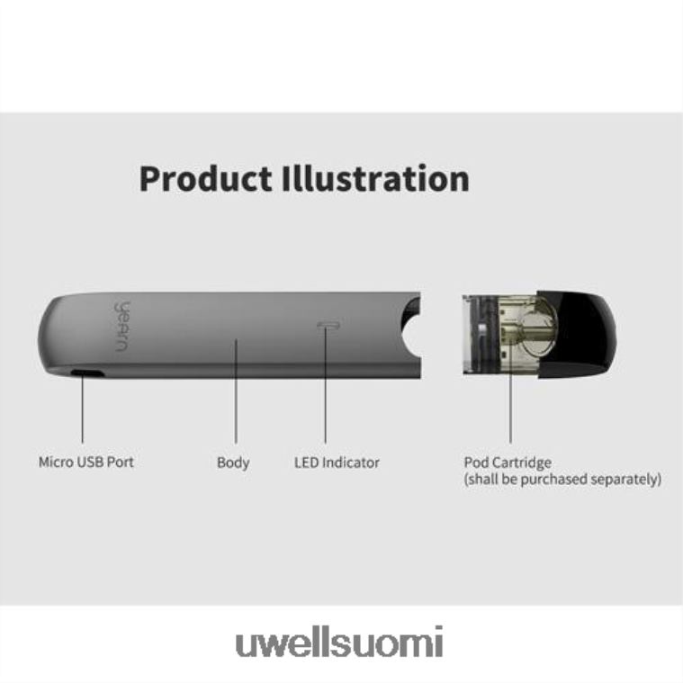 UWELL YEARN pod-laite (podit eivät sisälly) 08ZDH256 harmaa UWELL vape for sale