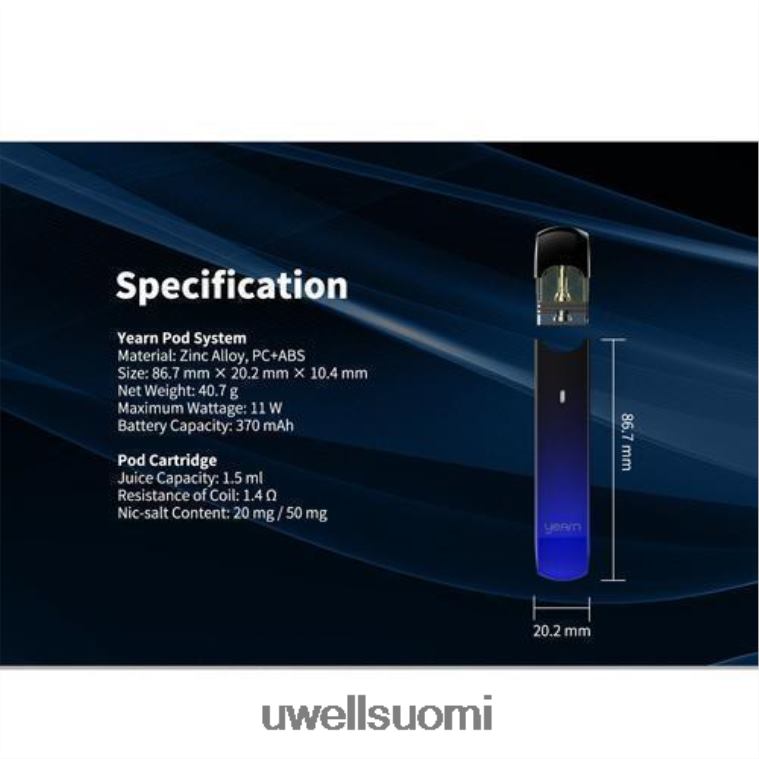 UWELL YEARN pod-laite (podit eivät sisälly) 08ZDH256 harmaa UWELL vape for sale